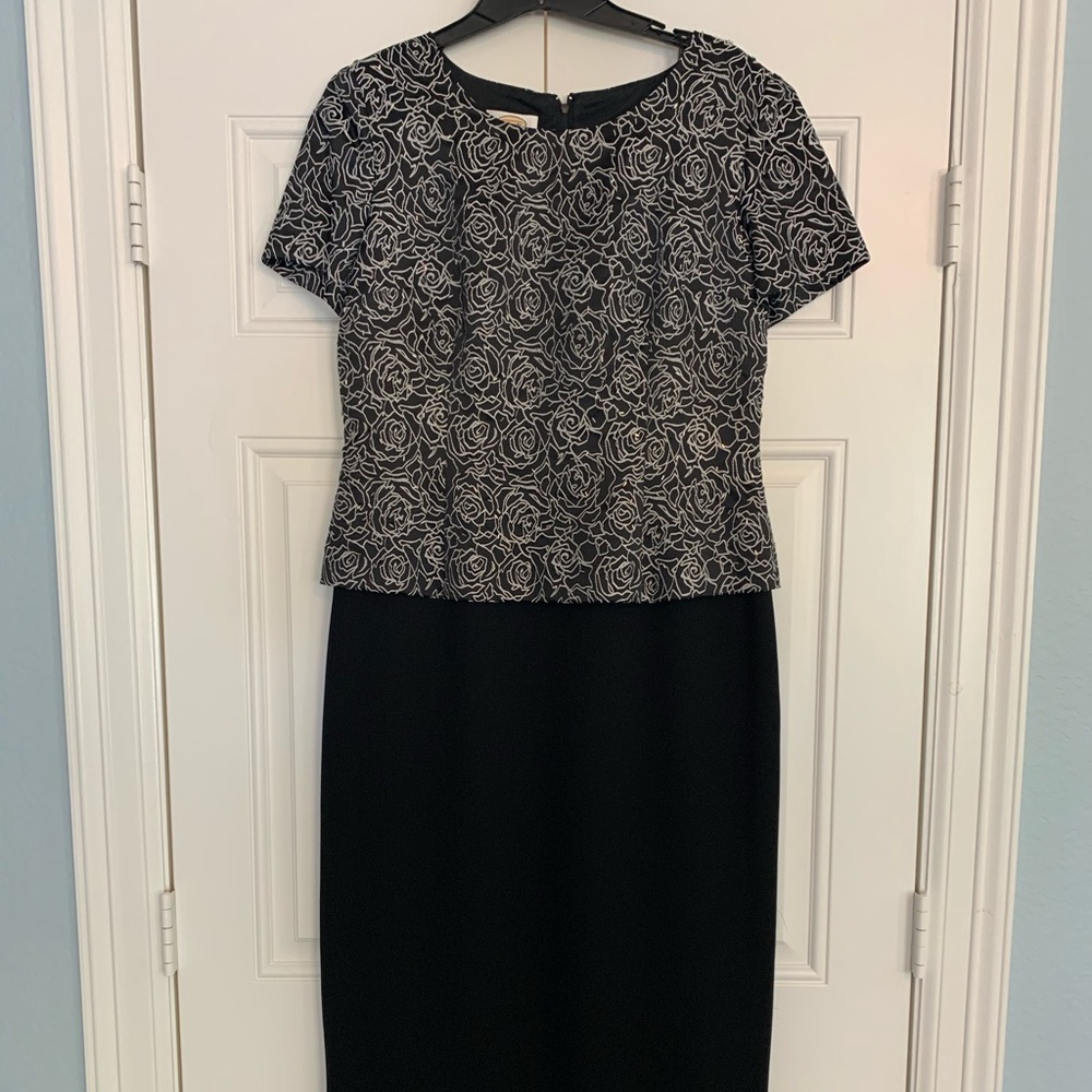 Talbots Formal Beaded Floral Pattern Dress Sz 10